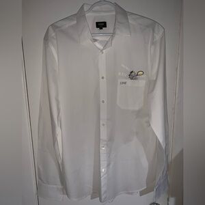 Fendi White Dress Shirt with Graphic Pocket